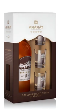 Коньяк Арарат 5 лет 0.7 л   + 3 бокала