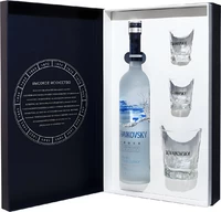 Водка Чайковский + 2 рюмки, стакан и бокал 0,7 л