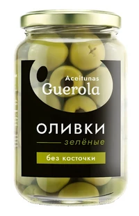 Оливки Мансанилья без Косточки Aceitunas Guerola 340 г
